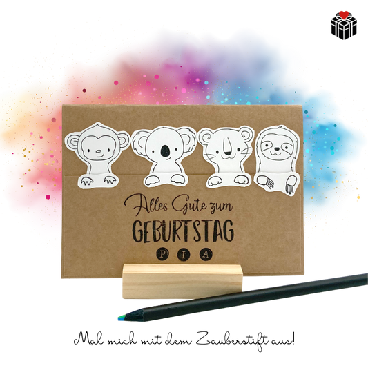 KARTE ZUM AUSMALEN (personalisierbar)