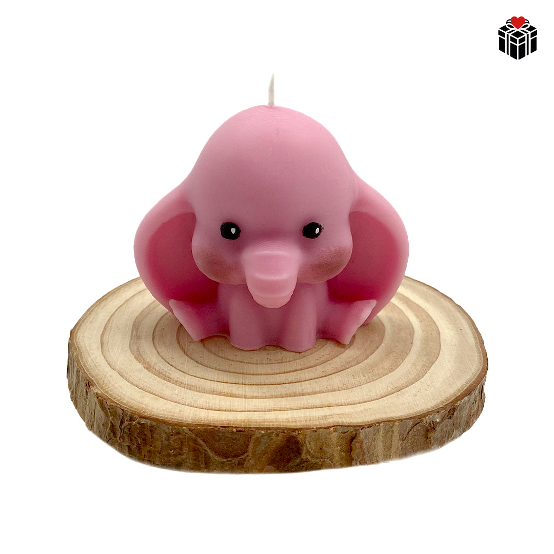 BABYELEFANTEN-KERZE+UNTERSETZER