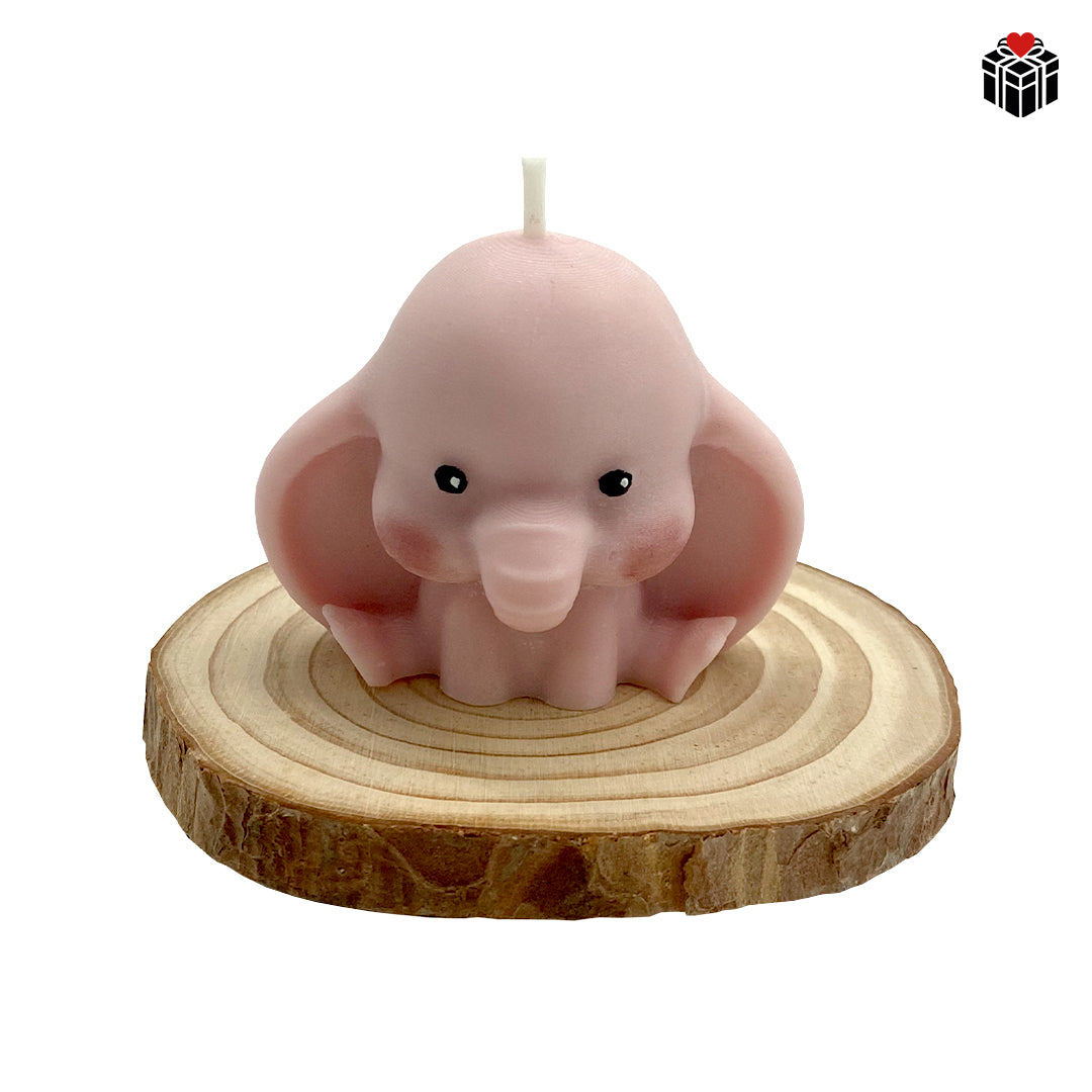 BABYELEFANTEN-KERZE+UNTERSETZER