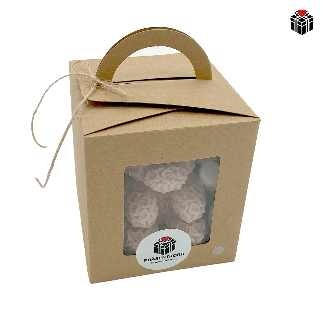 ROSENBÄR-KERZE + UNTERSETZER