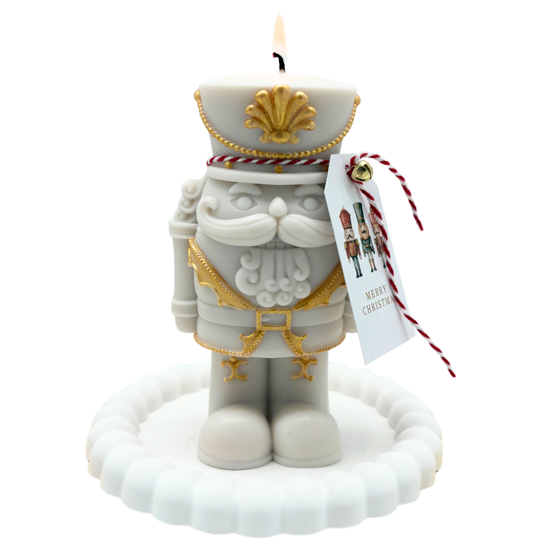 SCHOKO-NUSSKNACKER-KERZE + UNTERSETZER