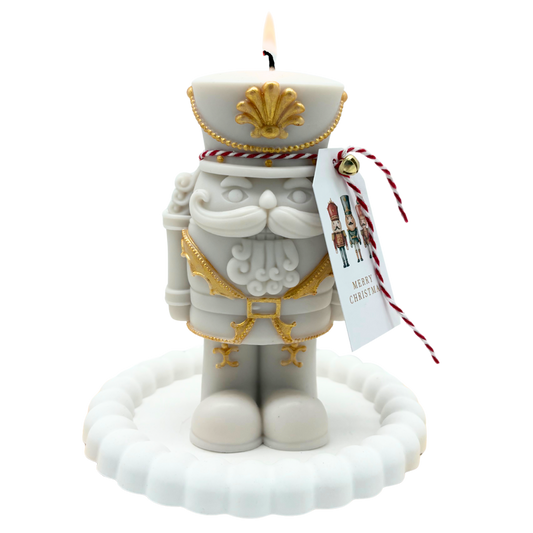 SCHOKO-NUSSKNACKER-KERZE + UNTERSETZER