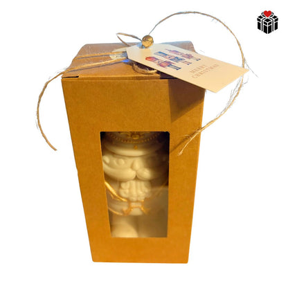 SCHOKO-NUSSKNACKER-KERZE + UNTERSETZER