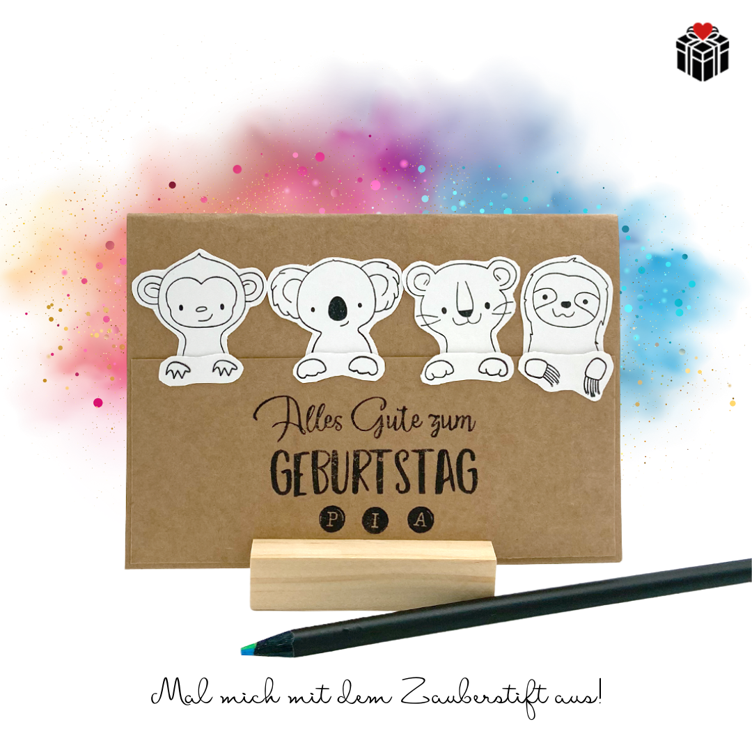KARTE ZUM AUSMALEN (personalisierbar)