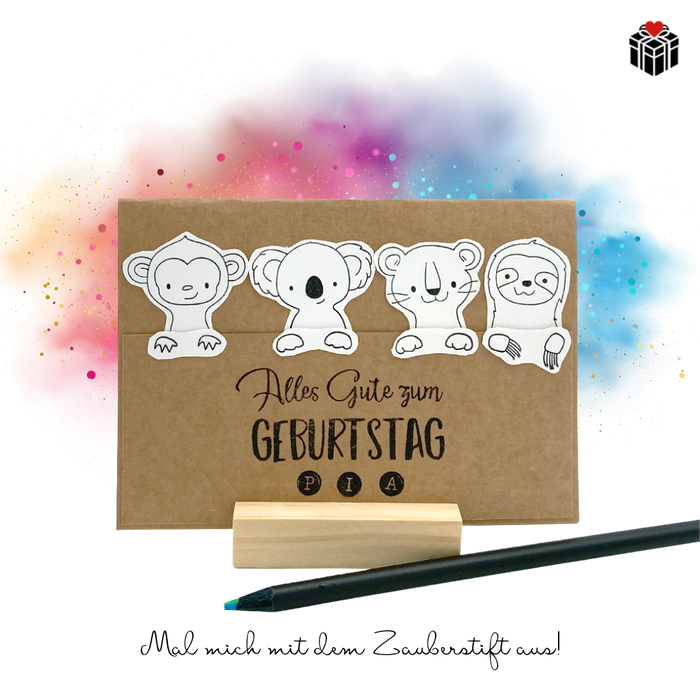 KARTE ZUM AUSMALEN (personalisierbar)