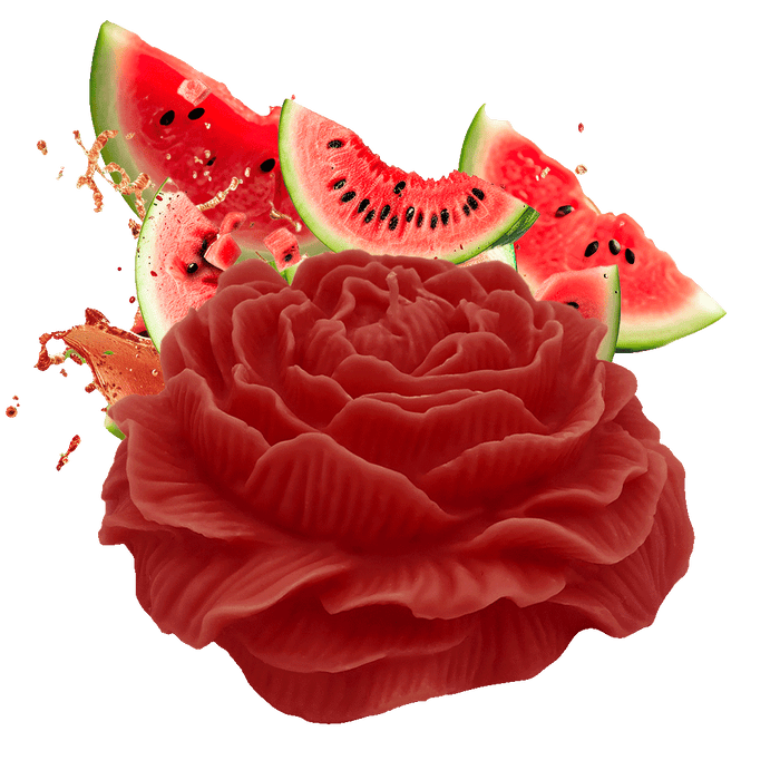 WASSERMELONEN-ROSENKERZE+UNTERSETZER